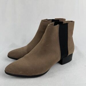 H&M‎ Taupe Ankle Boots Size 6 Elastic Chelsea Booties Womens Shoes